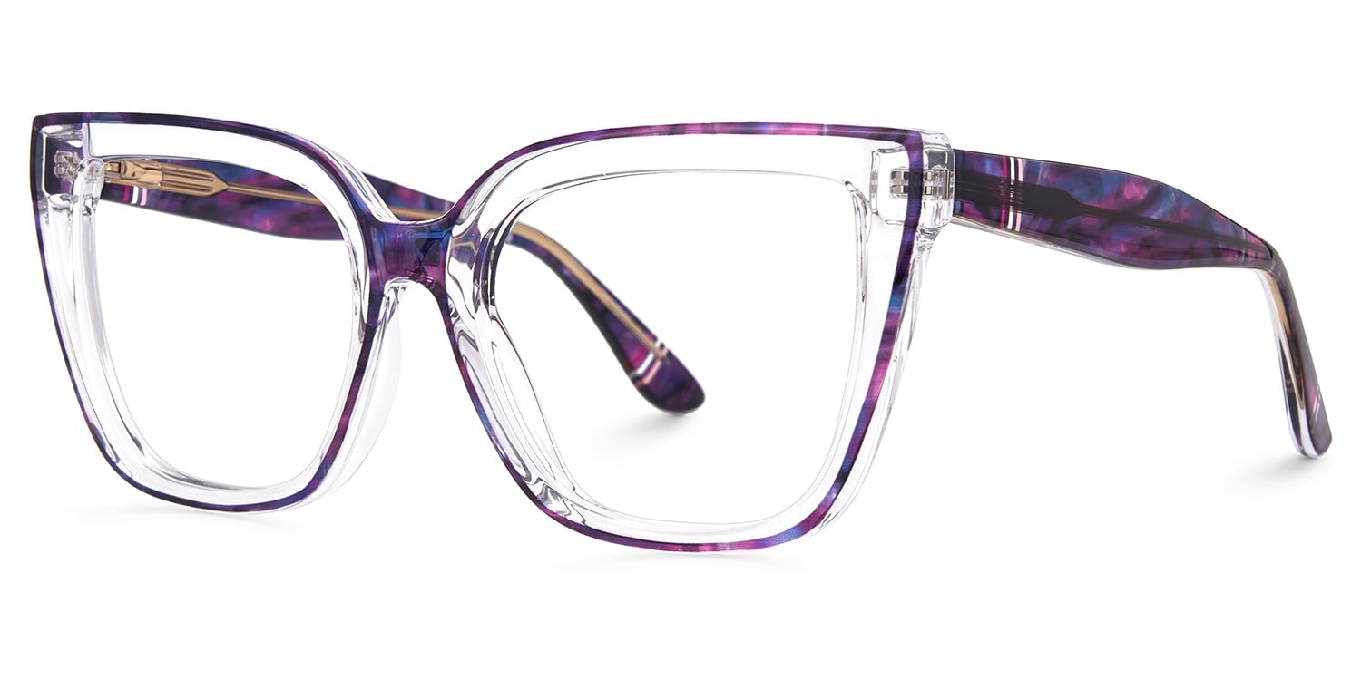 Mirta Purple Square Frame Glasses Online | Zeelool Optical1