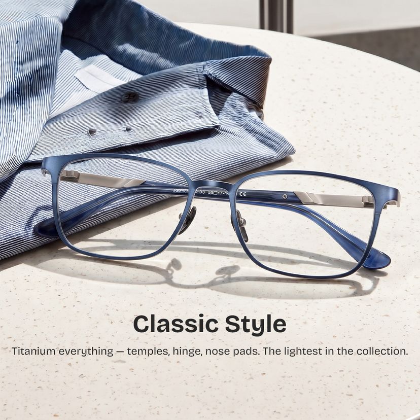 Aubrey Rectangle Blue Glasses