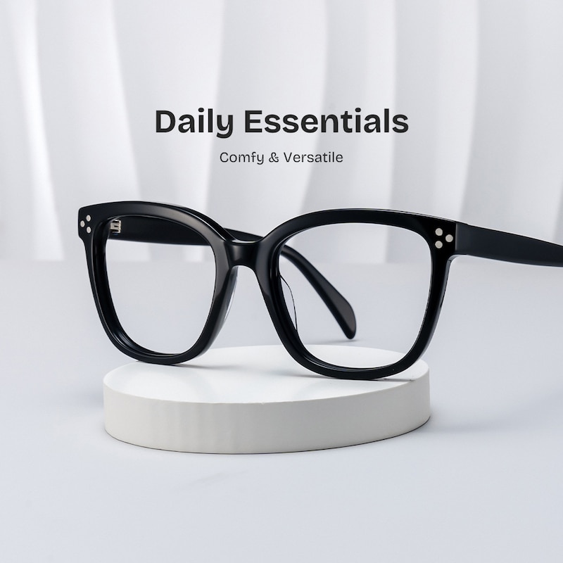 ZEELOOL Scarlett Square Black Glasses