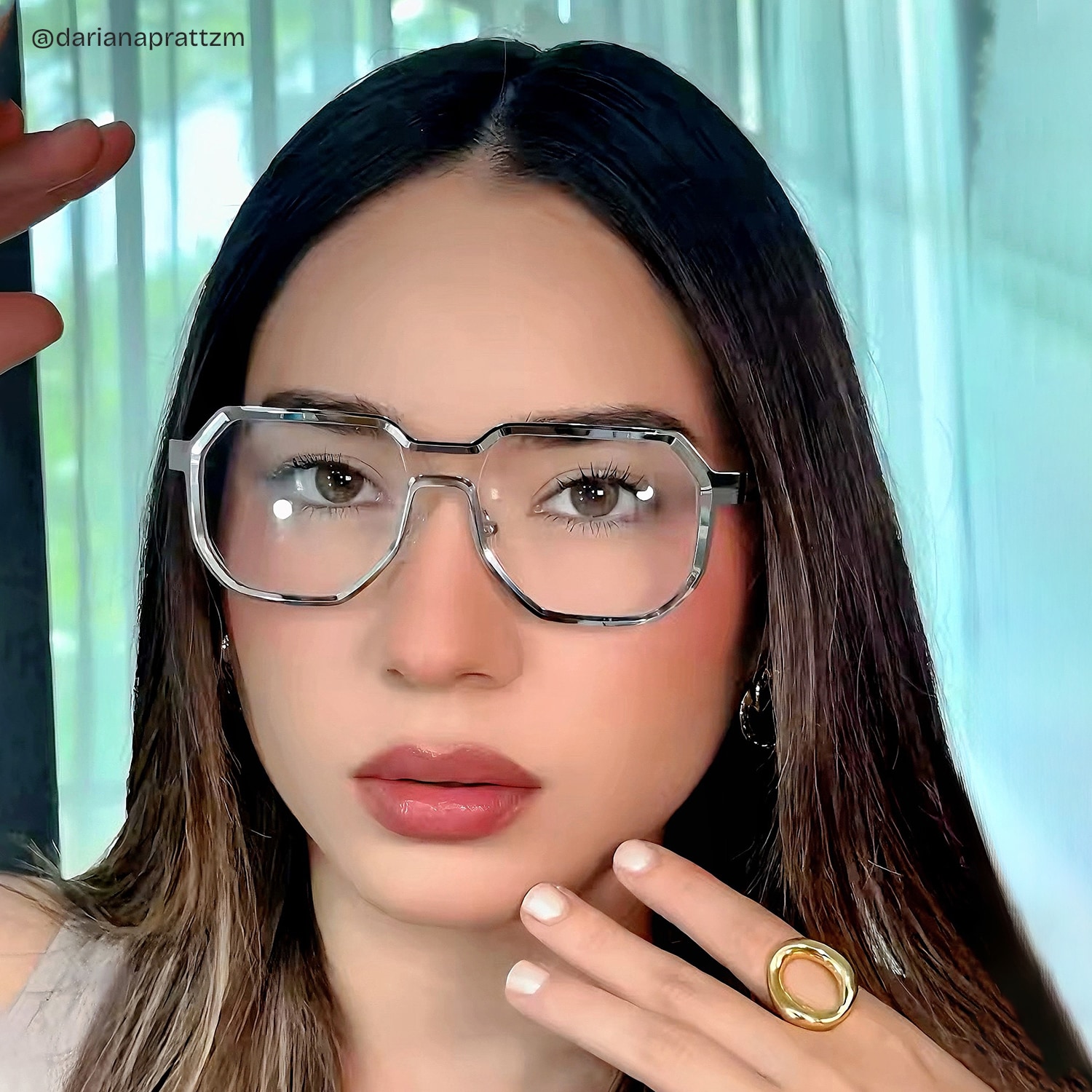 Hype Geometric Silver Glasses