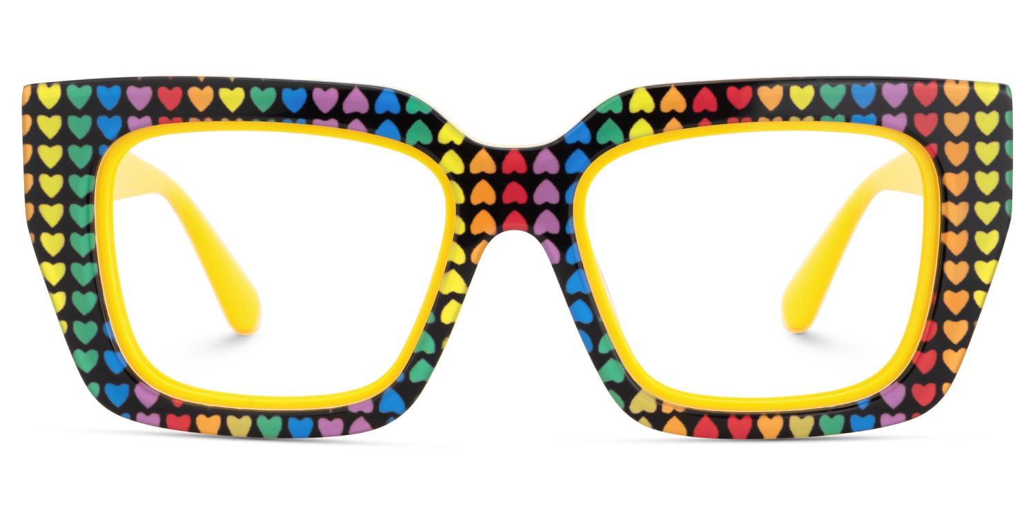 Kent Acetate Rainbow Frame Glasses with Square Shape | Zeelool1