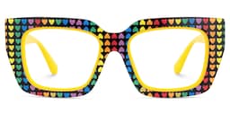 Kent Rectangle Yellow Glasses1