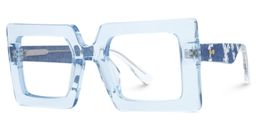 Tiffaney Square Blue Glasses1