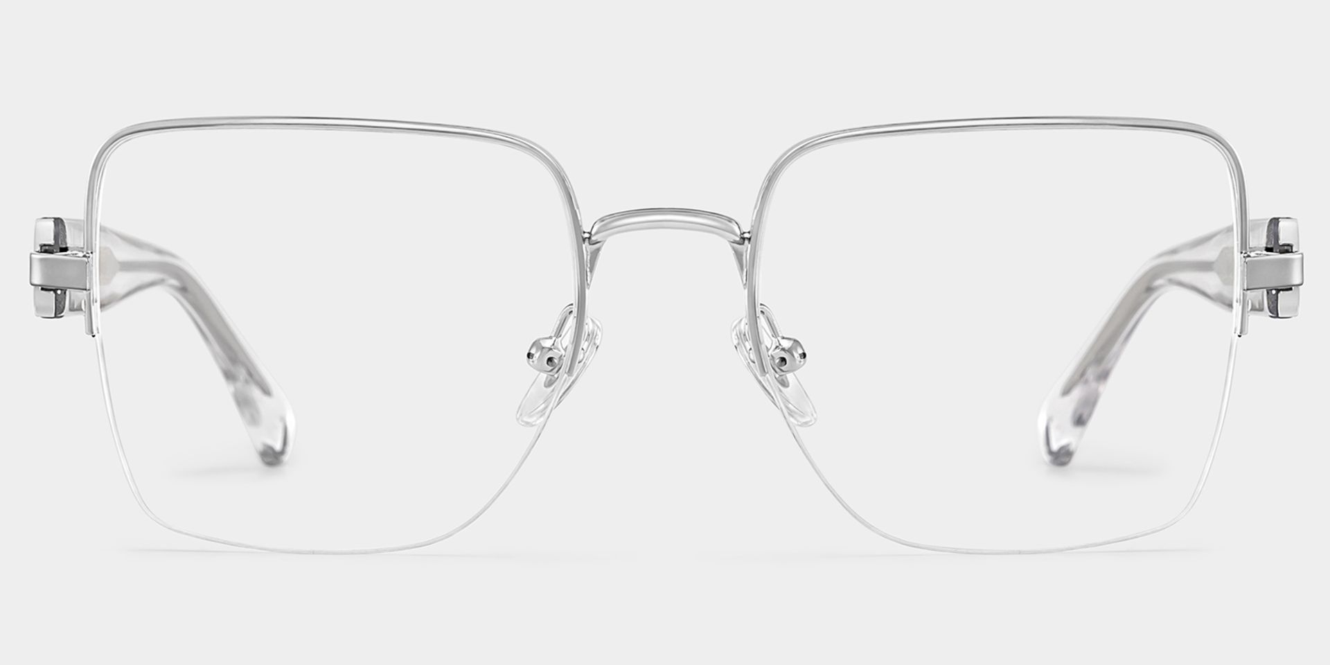 Lauren Silver Frame Glasses with Square Frame Online | ZEELOOL0
