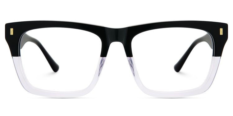 Brookins Rectangle Black Clear Glasses