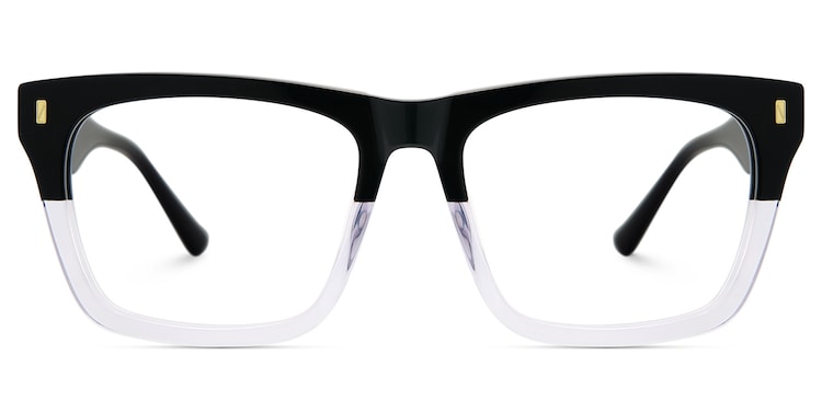 Brookins Rectangle Black Crystal Glasses