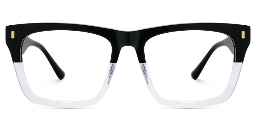 Brookins Rectangle Black Clear Glasses