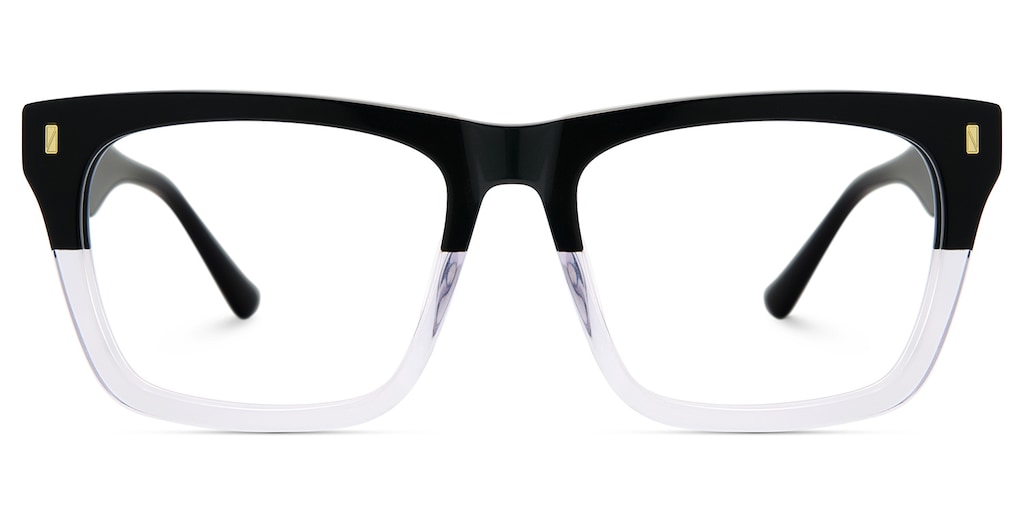 Brookins Rectangle Black Crystal Glasses