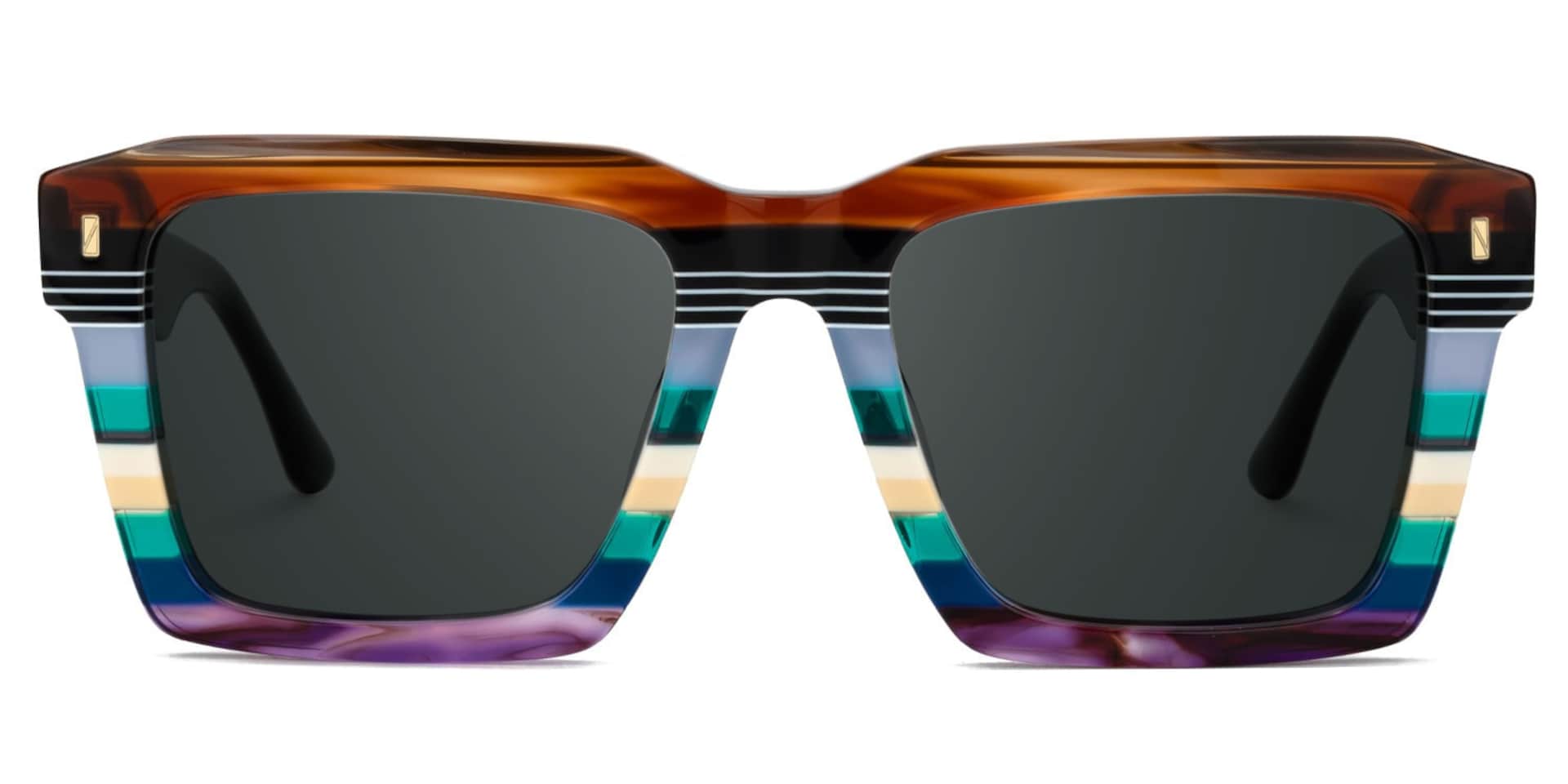 Kenish Designer Sunglasses in Square Multicolor Frame0