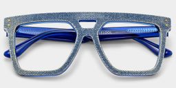 Rubin Denim Blue Square Glasses3