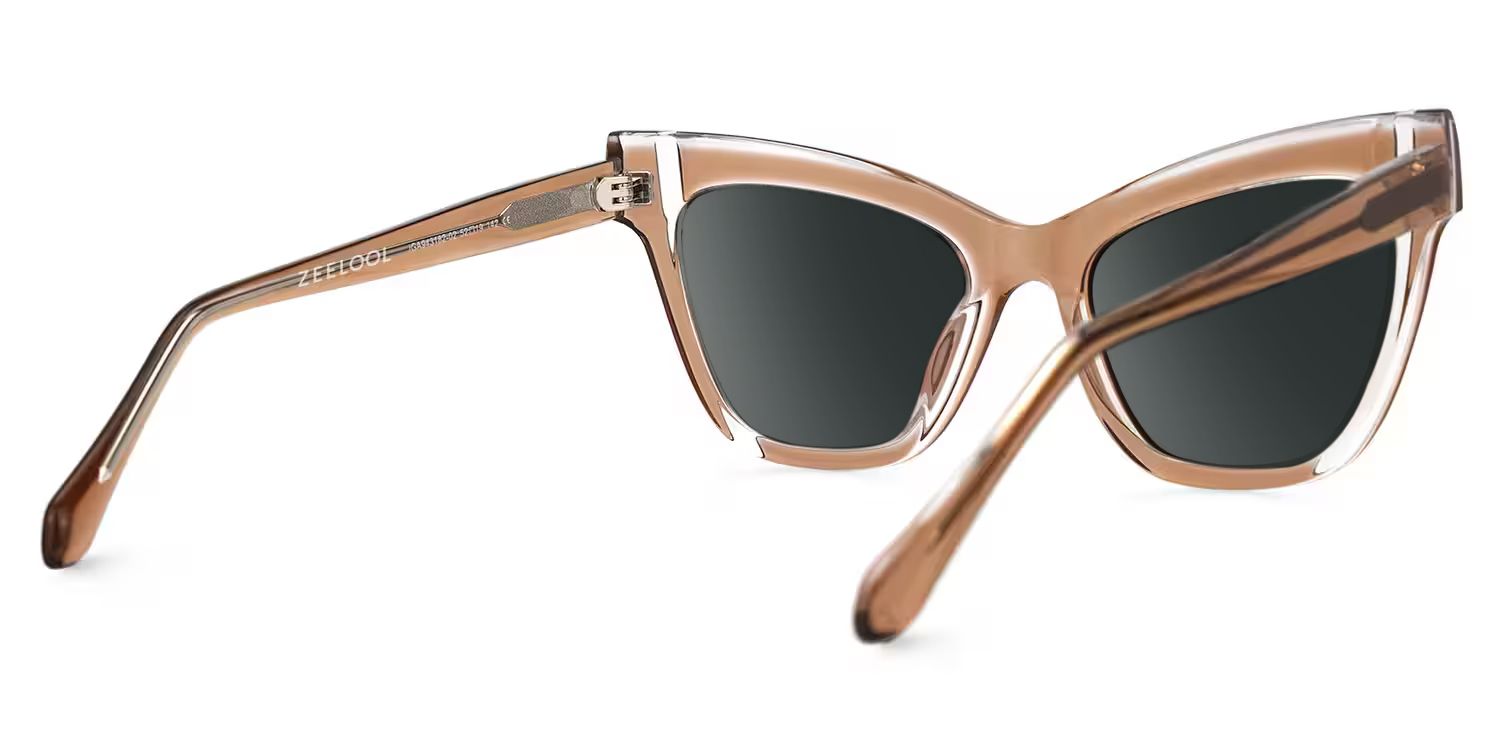 Saucie Light Brown Cat eye Frame Sunglasses | Zeelool3