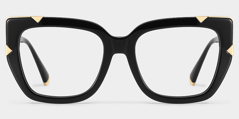 Refined black cat-eyes with a timeless elegance.