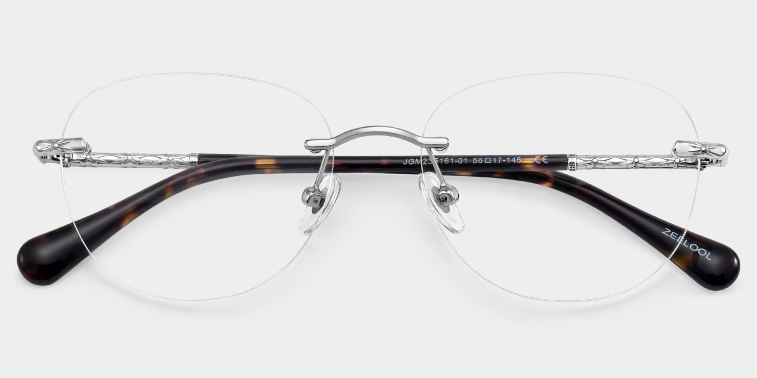 Jennifer Silver Frame Glasses with Round Frame Online | ZEELOOL1