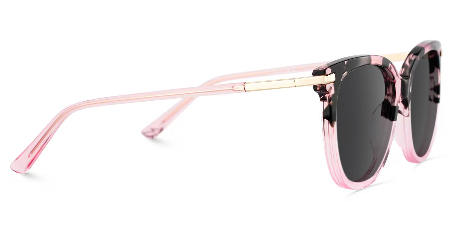 Mailyn Pink Tortoise Round Polarized Sunglasses for Driving | ZEELOOL3