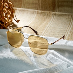 Valentina Square Gold Polarized Sunglasses0