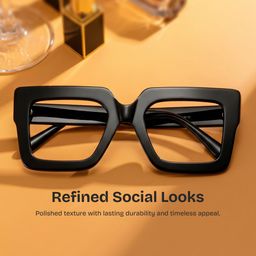 Brandon Square Black Glasses0