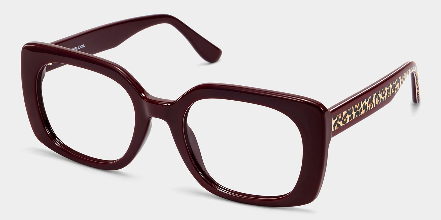 Natalie Red Square Glasses | ZEELOOL3