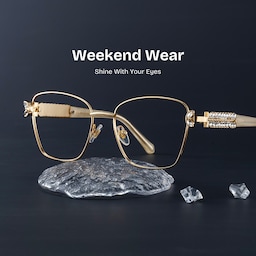 Ellie Rectangle Gold Glasses0