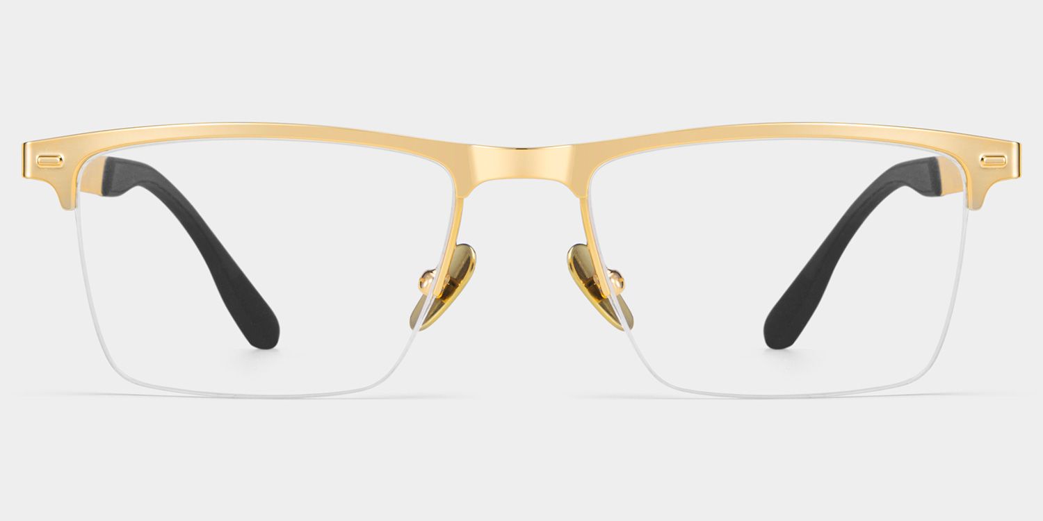 Browline Gold Eyeglasses- Brock Titanium Frame Glasses3