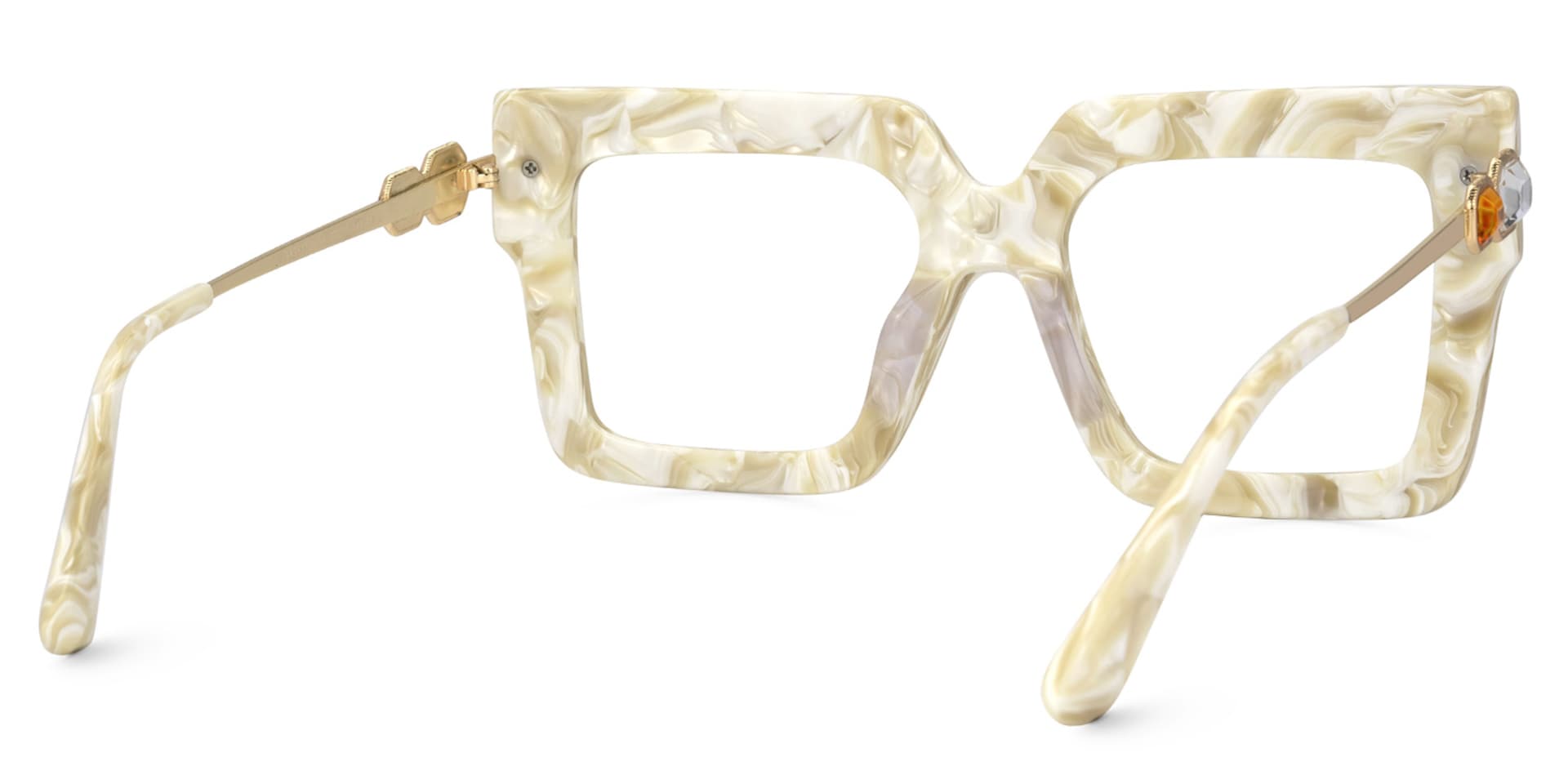 Radic White Marble Glasses with Design Square Frames3