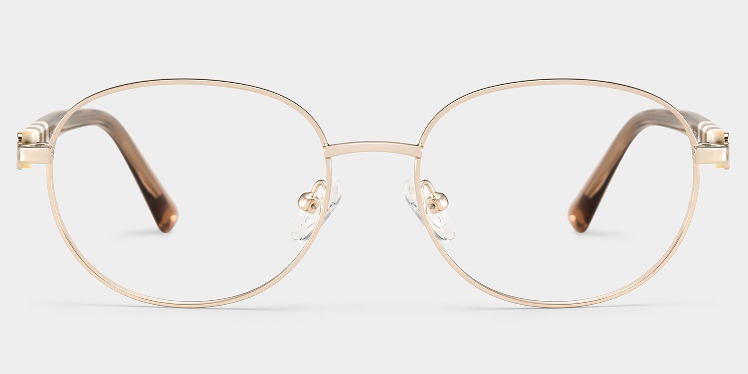 Willa Oval Light gold Frame Eyeglasses for Woman| ZEELOOL1
