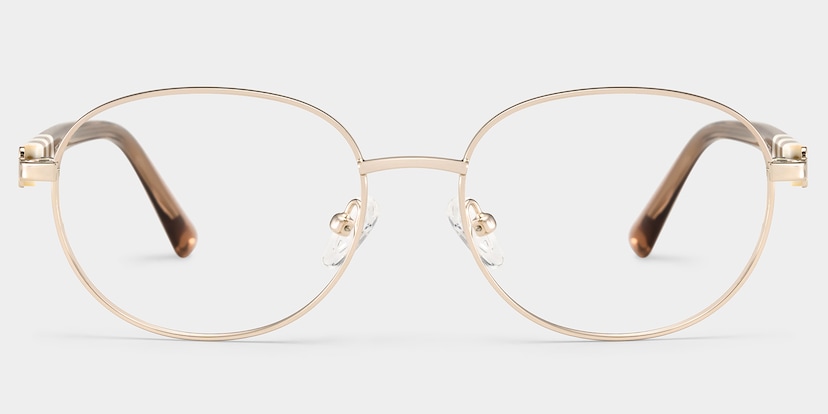 Willa Oval Light gold Glasses