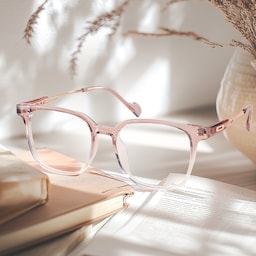 Chloe Square Pink Crystal Glasses6