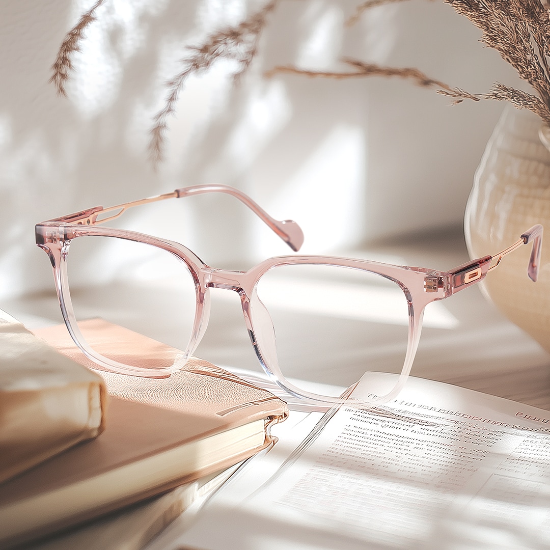 Chloe Pink Square Prescription Glasses | Zeelool6