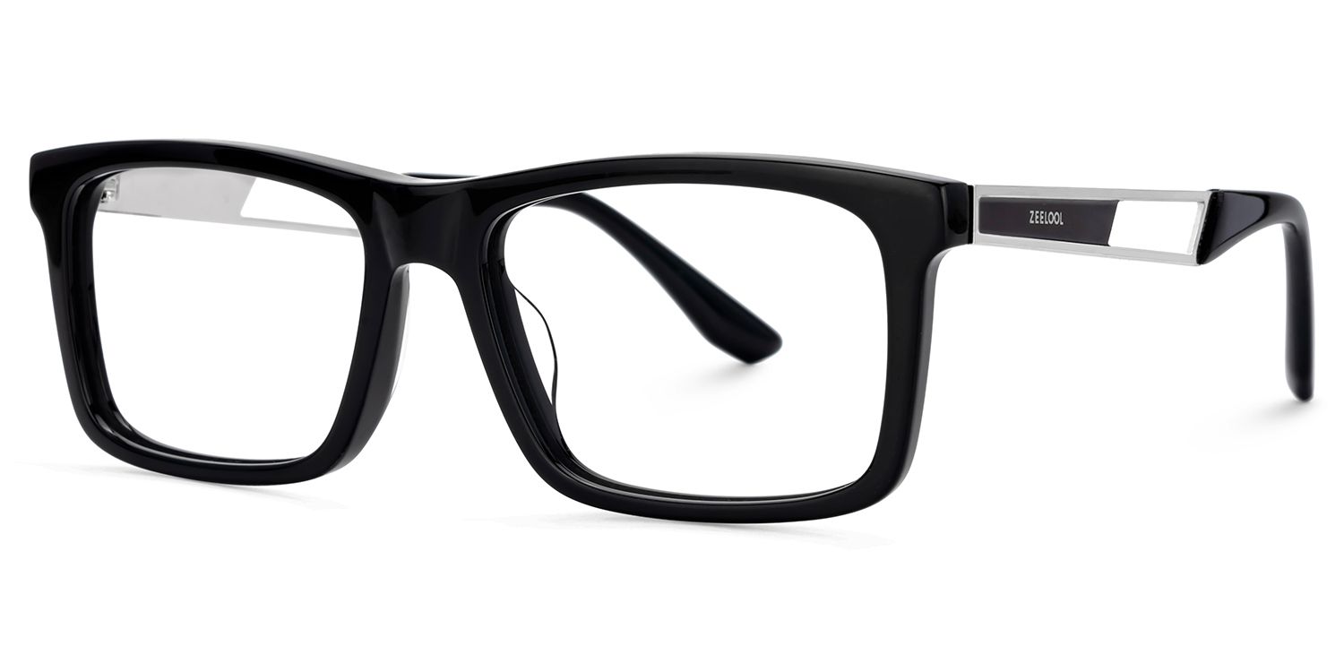 Osvaldo Thin Rectangle Black Glasses in Business Style | ZEELOOL2
