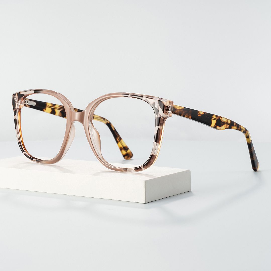 Siner Square Tortoise Khaki Color Frame Eyeglasses | ZEELOOL1