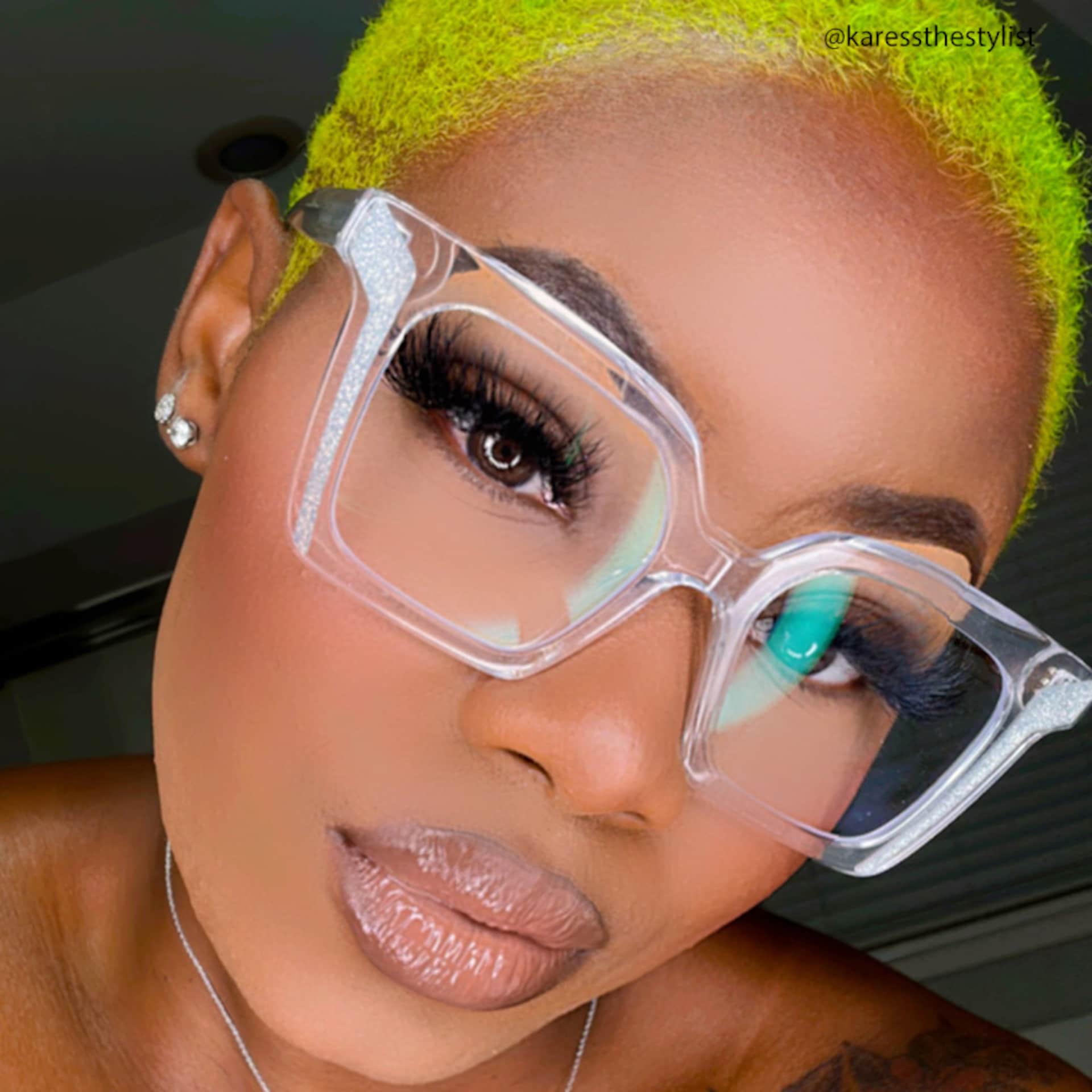 Khadra Square Crystal Glasses | Zeelool Glasses6