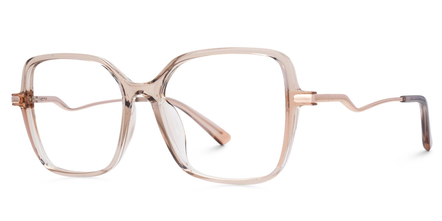 Rendon Beige Square Prescription Glasses | Zeelool1