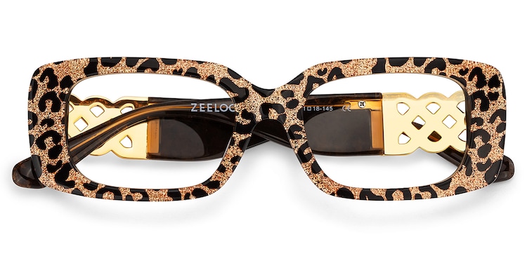 Jonas Rectangle Leopard Glasses
