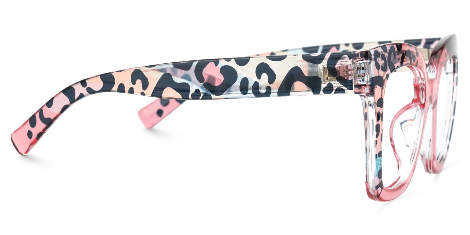 Malcolm Square Pink Leopard Glasses2