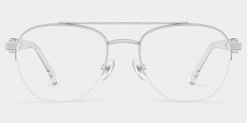 Emily Aviator Silver Glasses