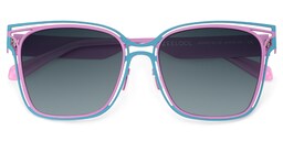 Dacarine Square Pink Blue Sunglasses1