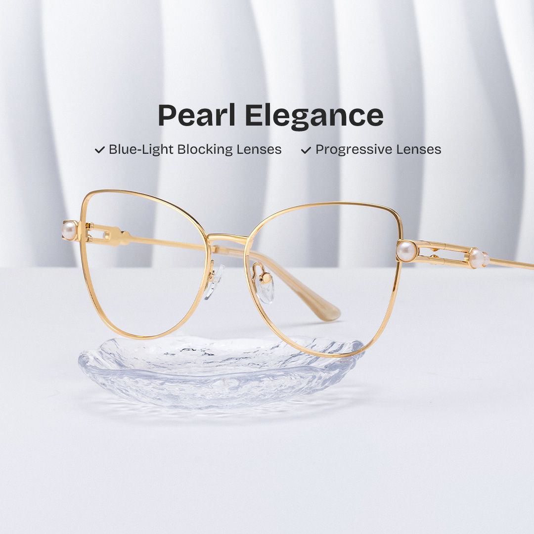 Gaga Eyeglasses in Cat Eye Gold Frame | Zeelool0