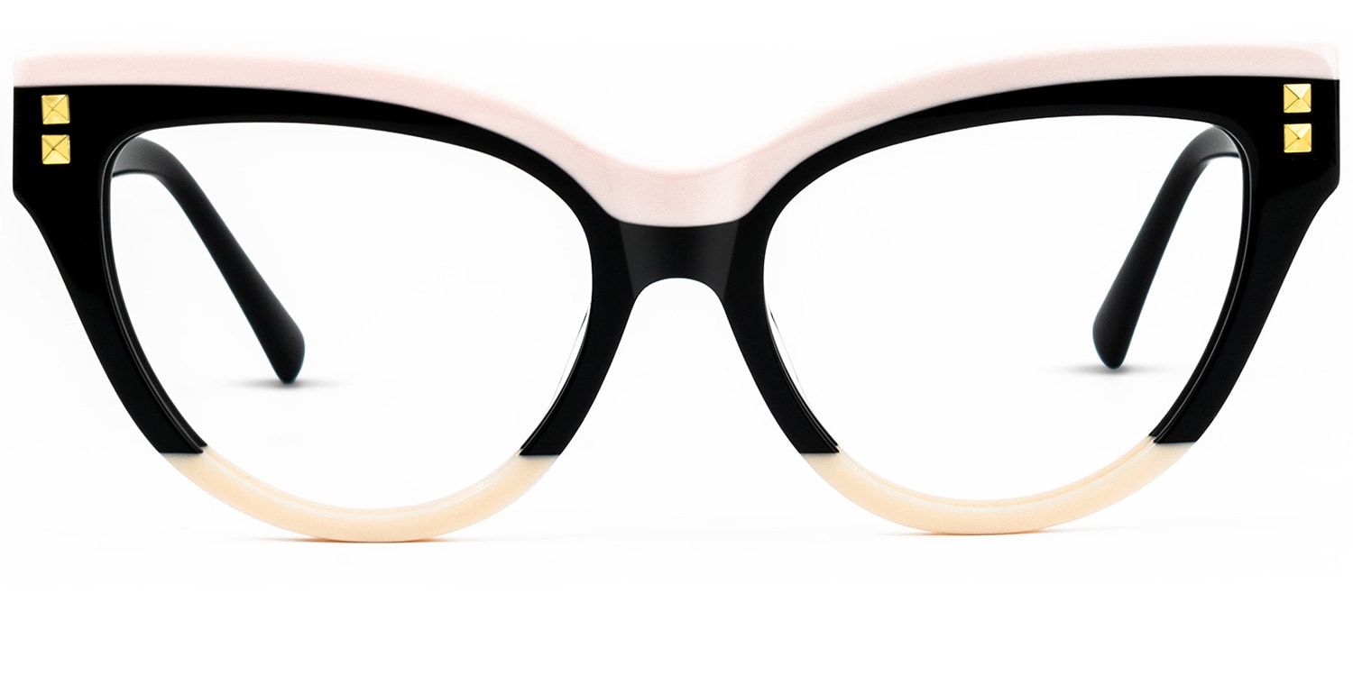Cascata Cat-Eye Frame Glasses with Black and Pink Color | ZEELOOL0