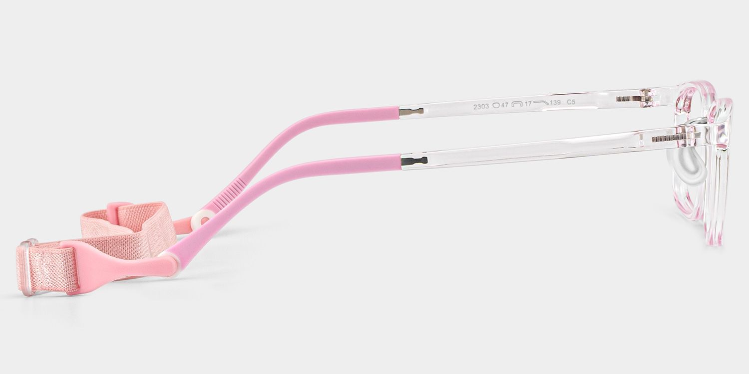 Luca Rectangle Clear Pink Frame Eyeglasses for Pre-tweens