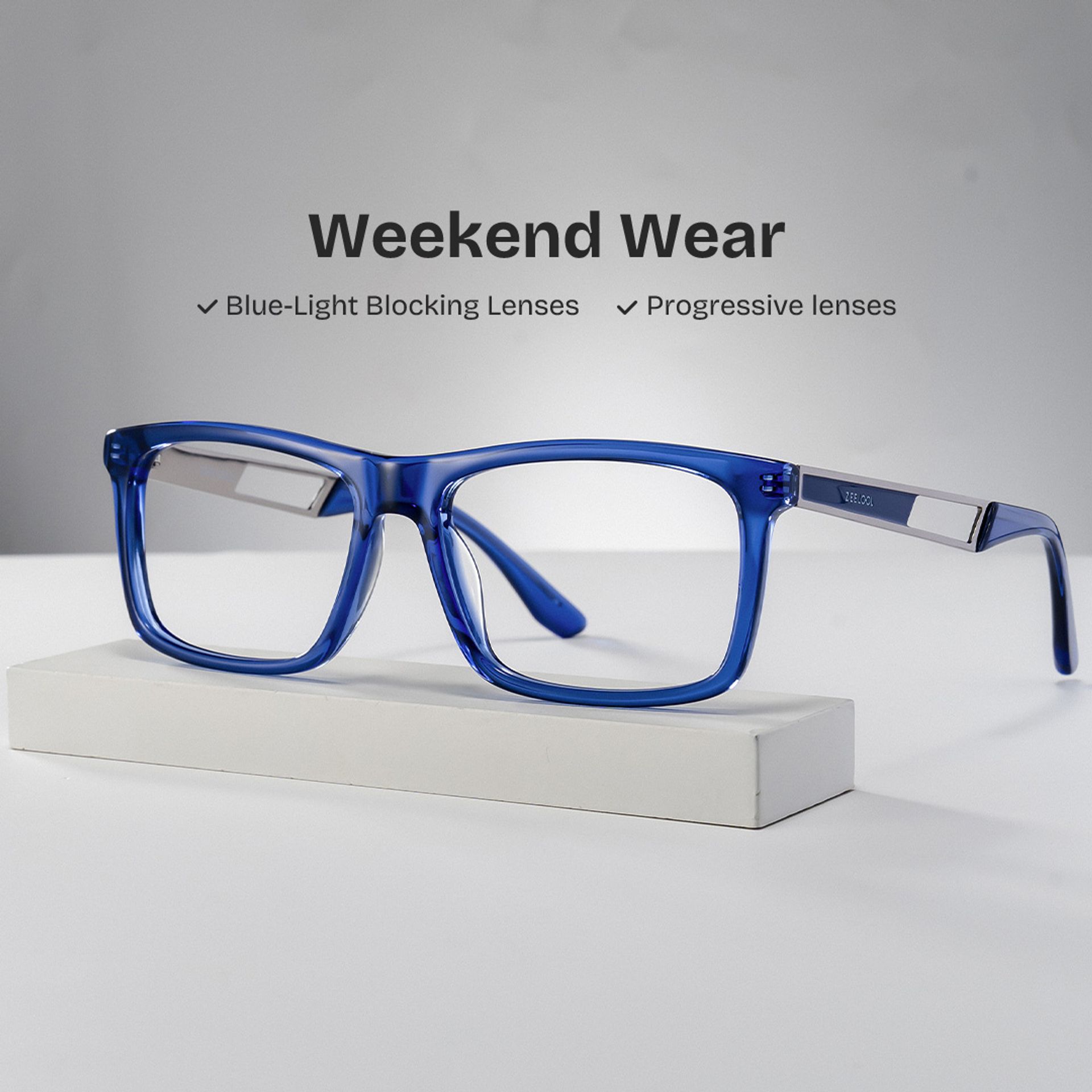 Morgan blue rectangle glasses Online | ZEELOOL0