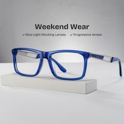 Morgan Rectangle Blue Glasses0