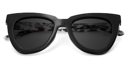 Yaser Cateye Black Sunglasses1