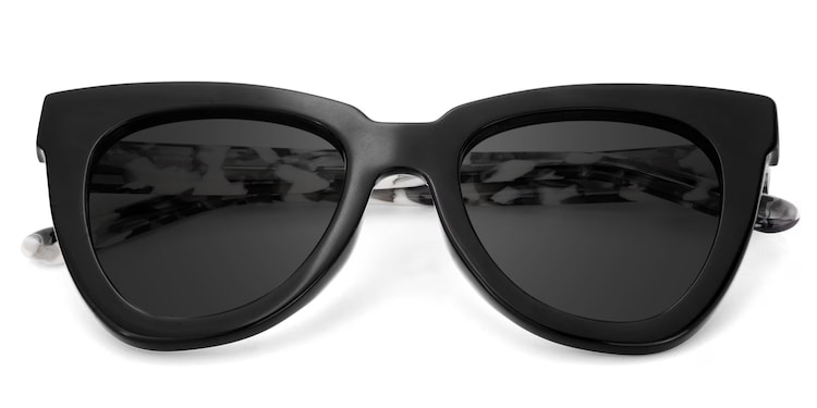 Yaser Cateye Black Sunglasses