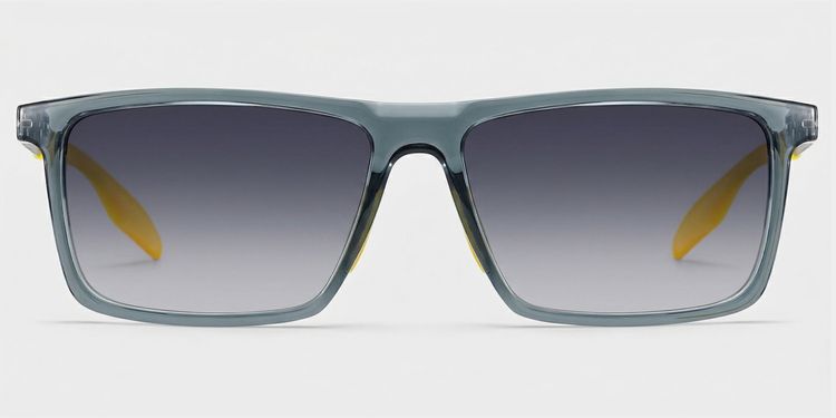 Active Blue Yellow Rectangle Sunglasses