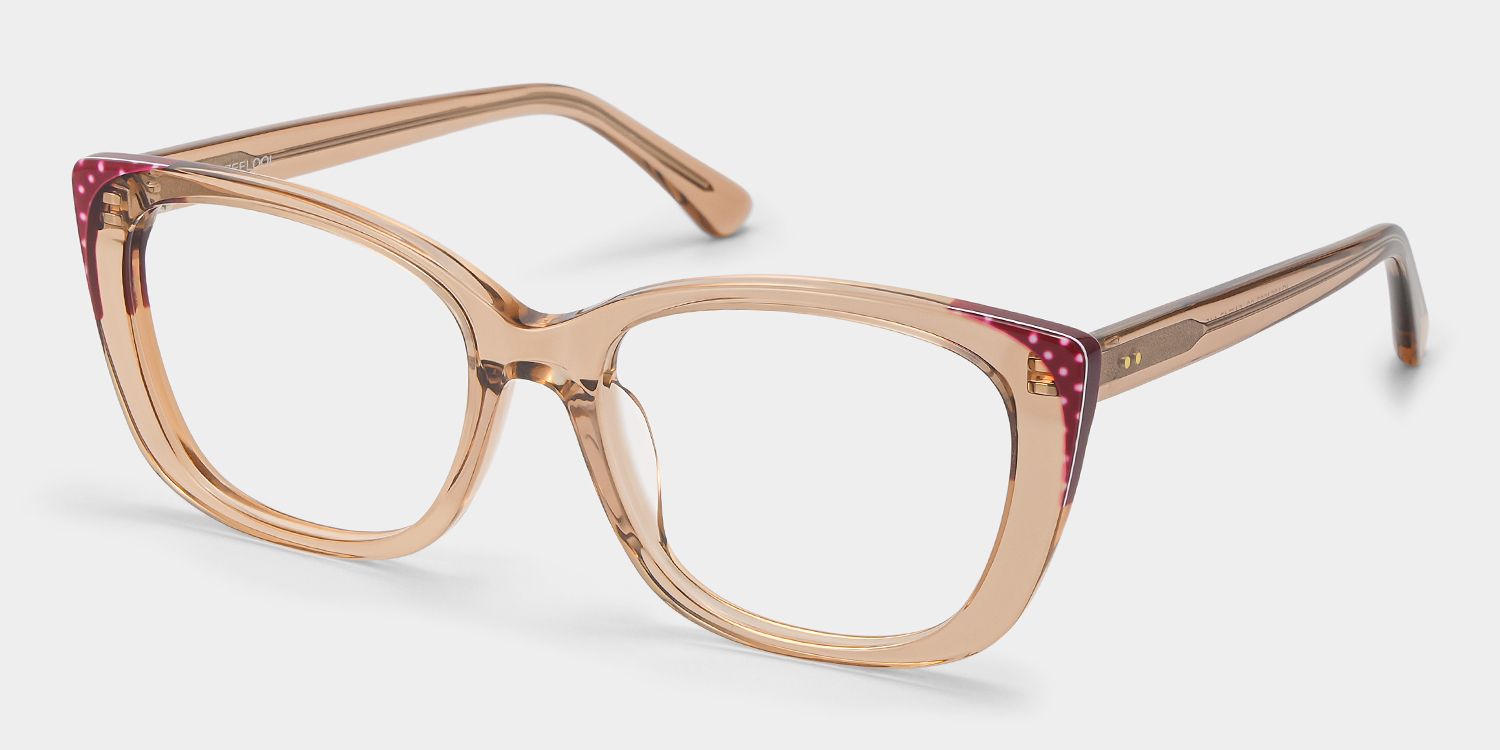 Madeline Cat eye Beige Frame Glasses for Women | ZEELOOL3