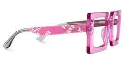 Tiffaney Square Transparent Pink Glasses4