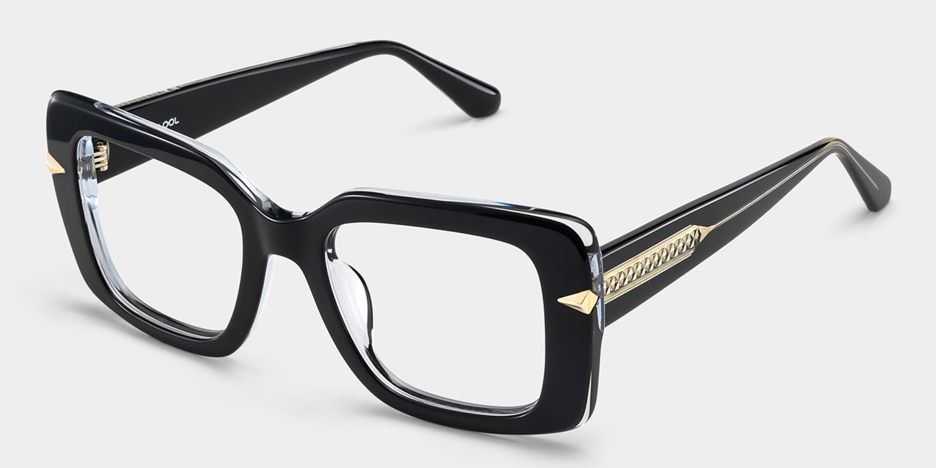 Neon Black Frame Prescription Glasses with Square Shape | ZEELOOL5
