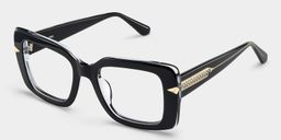 Neon Square Black Glasses5