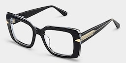 Neon Square Black Glasses5