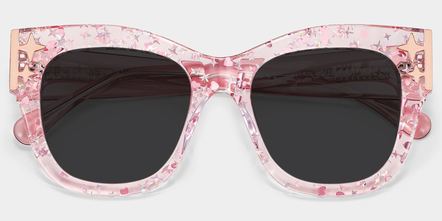 Minfia Square Pink Frame Sunglasses Online Sale | ZEELOOL